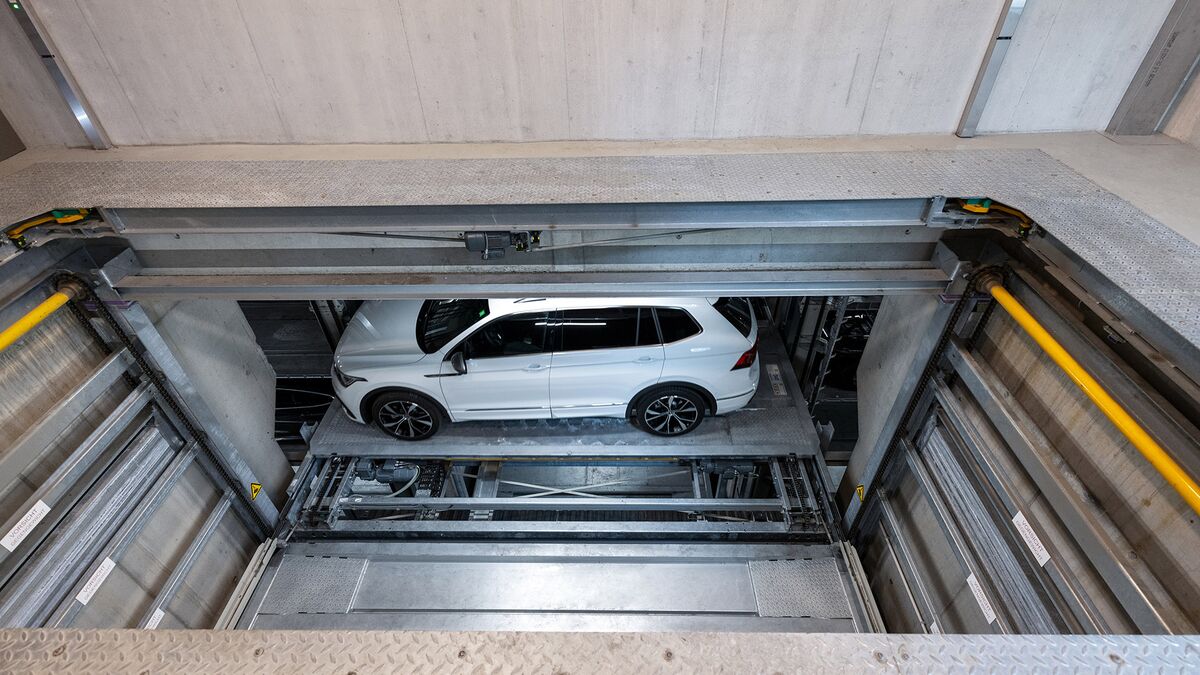 Cars are parked in a car parking system