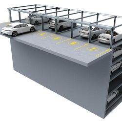 Rendering of a four-level parking system