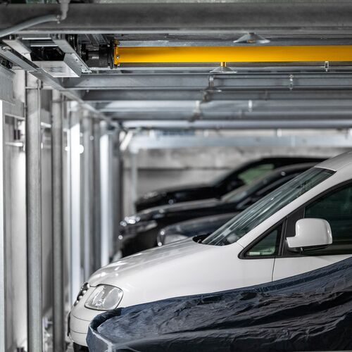 Interieur van het parkeersysteem