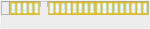 Schéma de la configuration du système de stationnement avec les voitures alignées en rangée
