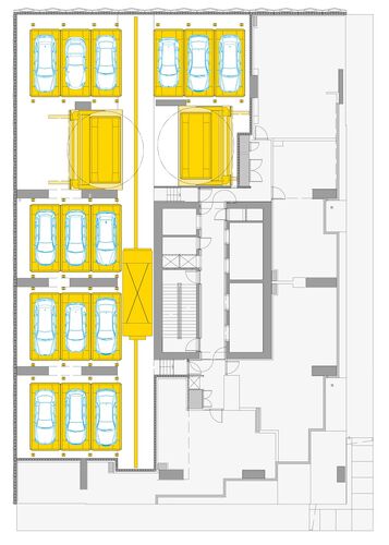 Le graphique montre le bâtiment vu d’en haut.