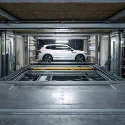 Cars are parked in a car parking system